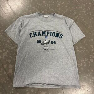Philadelphia Eagles 2004 NFC Champions T Shirt Gray NFL Super Bowl XXXIX Tee XL
